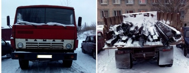 Террористы КамАЗами вывозят рельсы Донецкой железной дороги